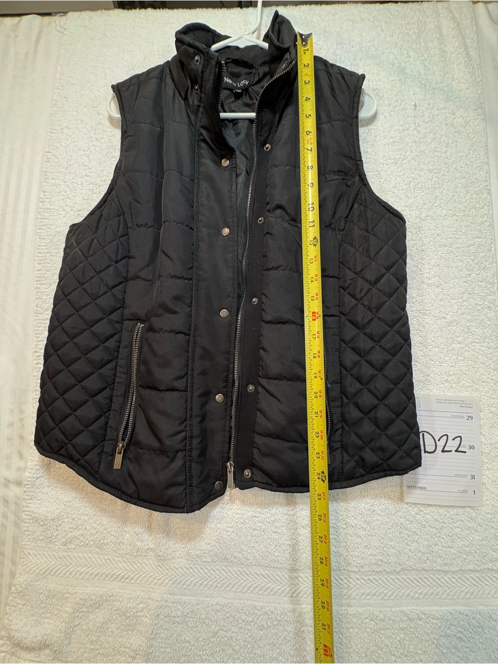 New Look Black Quilted Puffer Vest Gilet Large women's